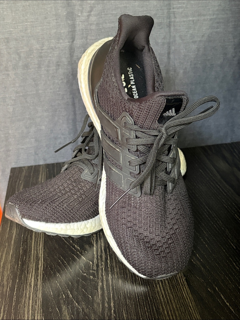 adidas Men’s Ultraboost Black Running Shoes with White Midsole